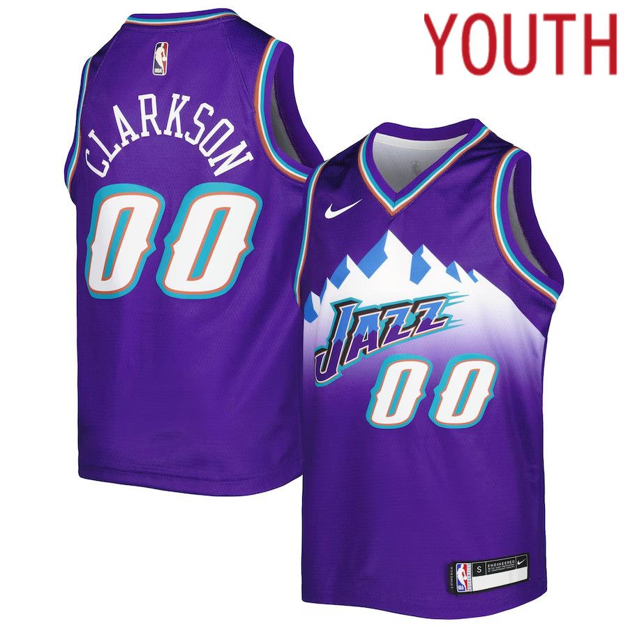 Youth Utah Jazz Jordan Clarkson Nike Purple 2022-23 Swingman NBA Jersey->youth nba jersey->Youth Jersey